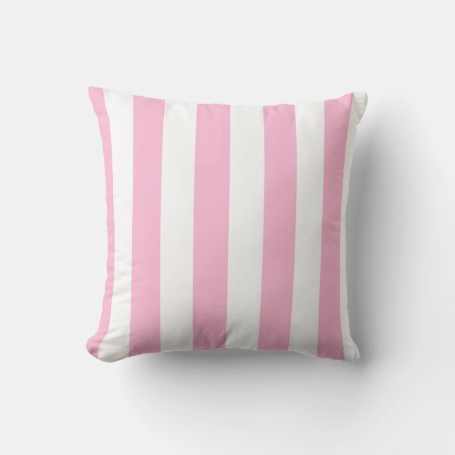 Candyfloss en witte verticale strepen kussen (Voorkant)