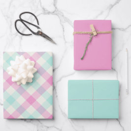 Candyfloss Gingham Inpakpapier Vel