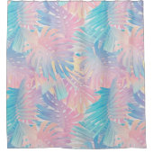 Candyfloss Monstera Palm Jungle 1 Douchegordijn (Voorkant)