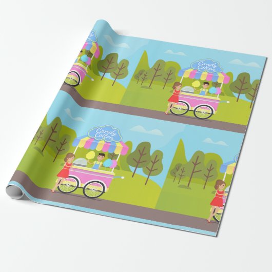 Candyfloss Straatvoedsel Cadeaupapier (Uitgerold)