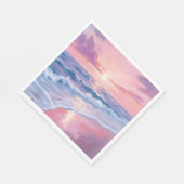 Candyfloss Strand | Roze Oceaangolven Schilderij Servet (Hoek)