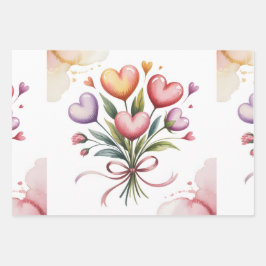 Candyharten Valentijnsboeket  Inpakpapier Vel