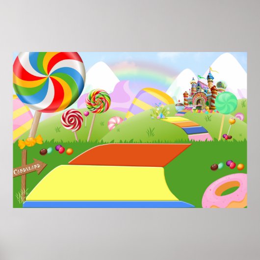 Candyland Achtergrond, Candyland Feest Achtergrond Poster (Voorkant)