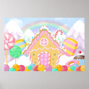 Candyland Achtergrond  Candyland Thema achtergrond Poster