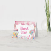 Candyland Baby shower gevouwen dank u kaarten (Voorkant)