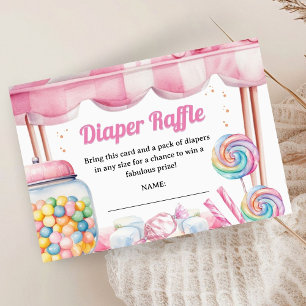 Candyland Baby shower Luier Raffle Enclosure Informatiekaartje