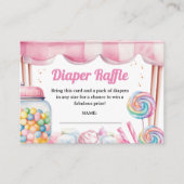 Candyland Baby shower Luier Raffle Enclosure Informatiekaartje (Voorkant)