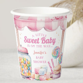 Candyland Baby shower Pink Girl Papieren Bekers