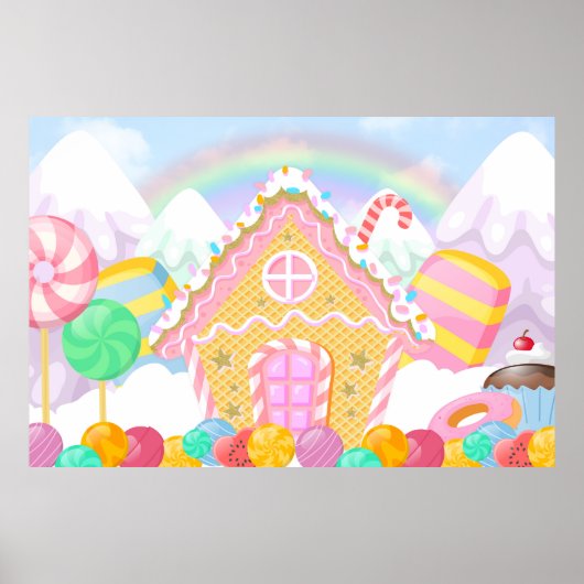 Candyland Backdrop Candyland Theme achtergrond Poster (Voorkant)