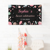 Candyland Banner Achtergrond Banner Zwart en Roze (Insitu)