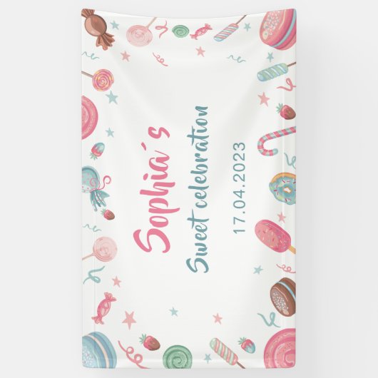 Candyland Banner Backdrop Banner (Verticaal)
