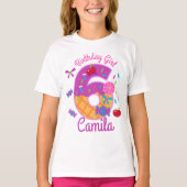 Candyland Birthday Girl Zesde lolly T-shirt (Voorkant)