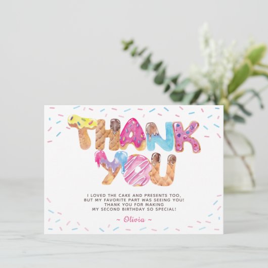 Candyland Birthday Hartelijk dank Kaart (Staand voorkant)