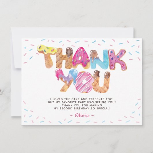 Candyland Birthday Hartelijk dank Kaart (Voorkant)