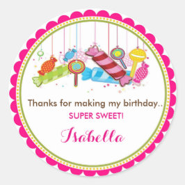 Candyland Birthday Stickers