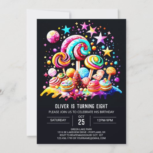 Candyland Bliss verjaardag Kaart (Voorkant)