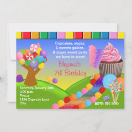 Candyland Candy Land Zoete Cupcakes Uitnodiging