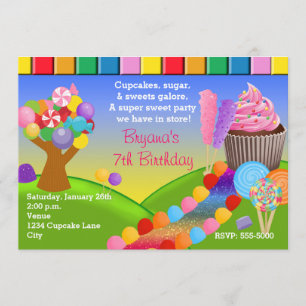 Candyland Candy Land Zoete Cupcakes Uitnodiging