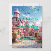 Candyland Castle Sweet 16 Uitnodigingen (Voorkant)