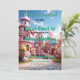 Candyland Castle Sweet 16 Uitnodigingen