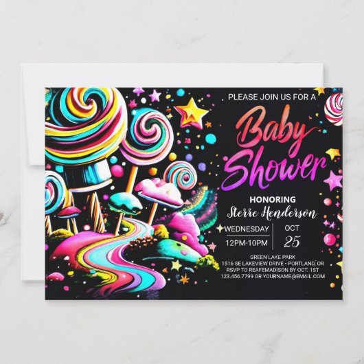 Candyland Charm Baby shower Kaart (Voorkant)
