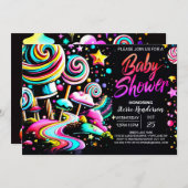 Candyland Charm Baby shower Kaart (Voorkant / Achterkant)