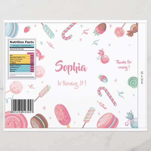 Candyland Chips Bag Wrapper Party Favor Bag (Voorkant)