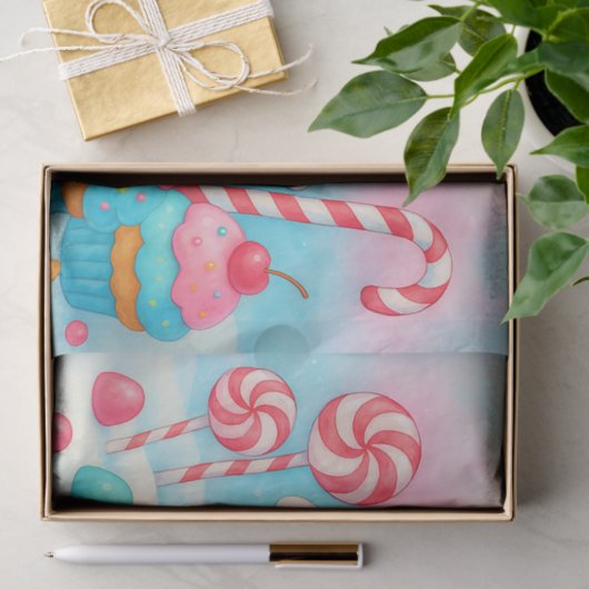 Candyland Christmas Decoupage Tissue Paper Tissuepapier (Geschenk)