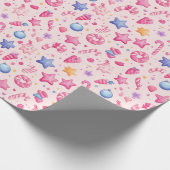 "Candyland Christmas Stars Pattern" Cadeaupapier (Hoek)