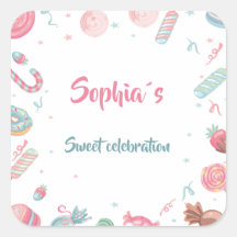 Candyland Editable Stickers Party Favors