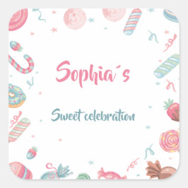Candyland Editable Stickers Party Favors