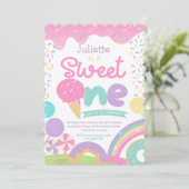 Candyland en Ice Cream 1e verjaardag Kaart (Staand voorkant)