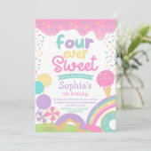 Candyland en Ice Cream Four Ever Sweet Verjaardag Kaart (Staand voorkant)