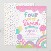 Candyland en Ice Cream Four Ever Sweet Verjaardag Kaart (Voorkant / Achterkant)