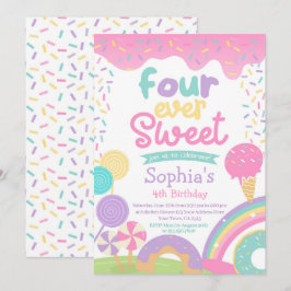 Candyland en Ice Cream Four Ever Sweet Verjaardag Kaart