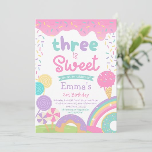 Candyland en Ice Cream, Twee Zoete 2e Verjaardag Kaart (Staand voorkant)