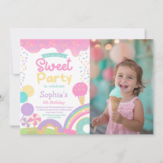 Candyland en ijs volledig aanpasbaar kaart (Voorkant)