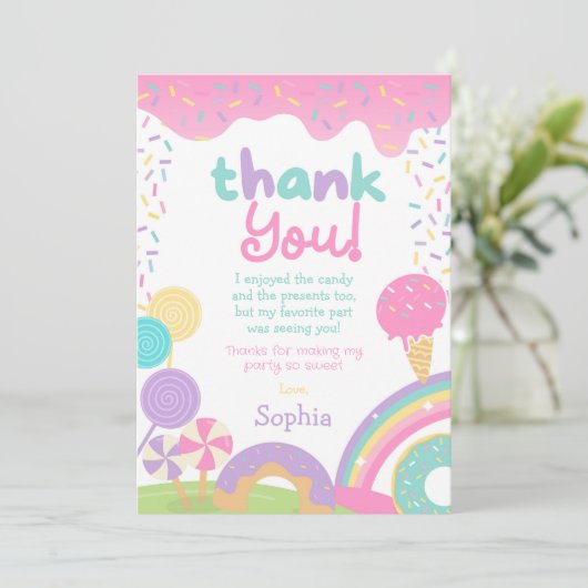 Candyland en ijs volledig aanpasbaar kaart (Staand voorkant)