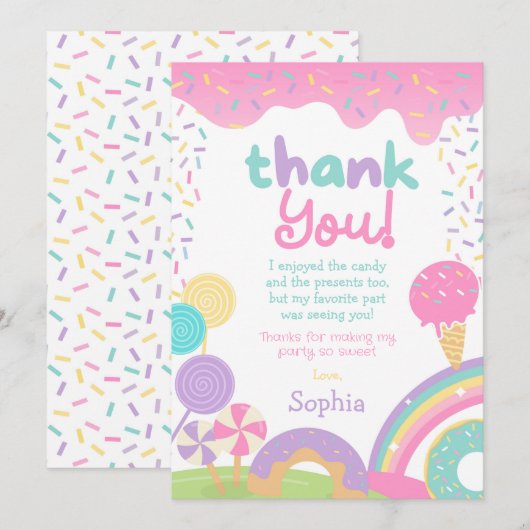 Candyland en ijs volledig aanpasbaar kaart (Voorkant / Achterkant)