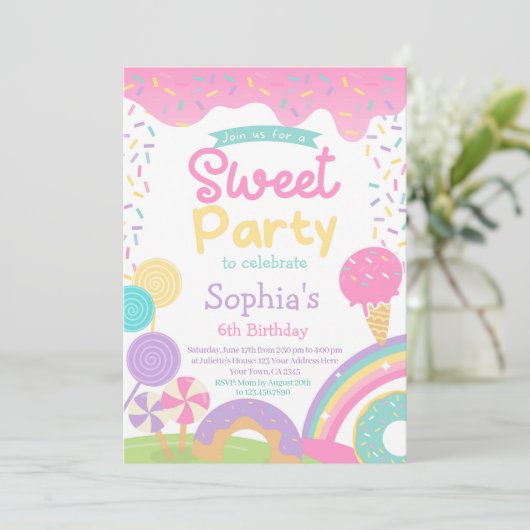 Candyland en ijs volledig aanpasbaar kaart (Staand voorkant)