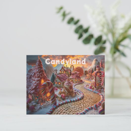 Candyland fantasie briefkaart (Staand voorkant)