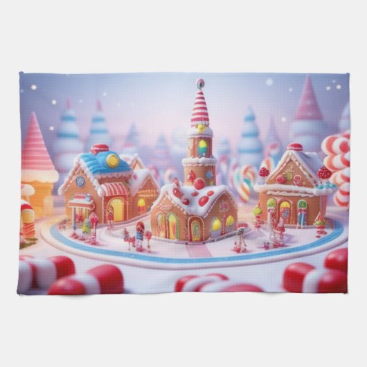 Candyland/Fantasy Town/Keuken Handdoeken (Horizontaal)