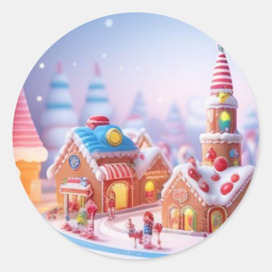 Candyland/Fantasy Town/Sticker Ronde Sticker (Voorkant)