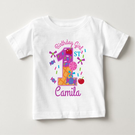 Candyland First Birthday lollipop (Voorkant)