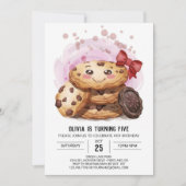 Candyland Girly Pink Cookies Verjaardag Kaart (Voorkant)