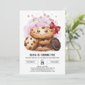 Candyland Girly Pink Cookies Verjaardag Kaart (Staand voorkant)