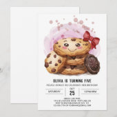 Candyland Girly Pink Cookies Verjaardag Kaart (Voorkant / Achterkant)