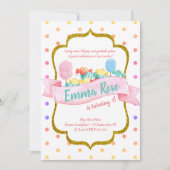 Candyland Gold Polka dot Birthday Party Kaart (Voorkant)