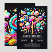 Candyland grillige verjaardag kaart (Voorkant / Achterkant)