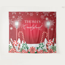 Candyland holidays christmas banner backdrop 